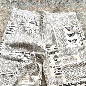 Women's Pants Newspaper Print Leg Pants Pant for Women